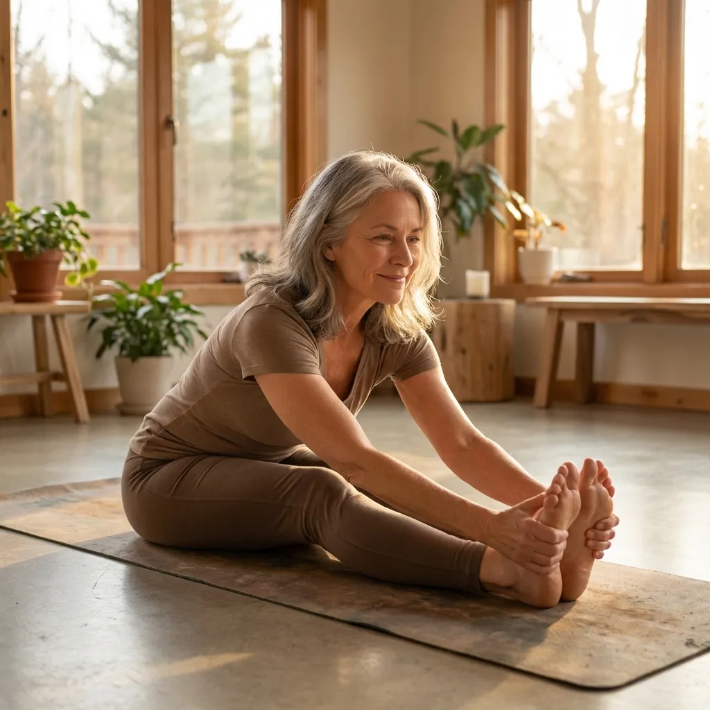 Persona practicando yoga con articulaciones flexibles y saludables - hondro sol