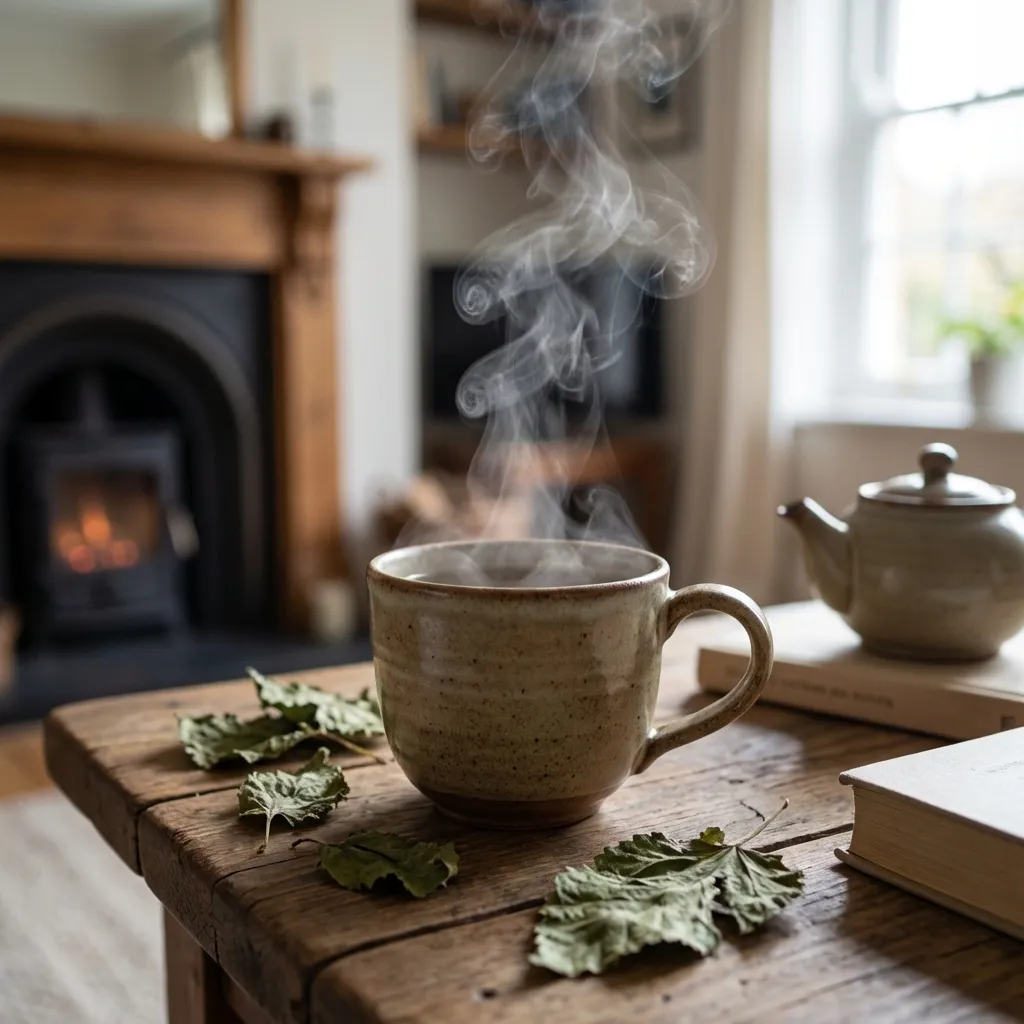 Taza de té de hoja de morera infusión natural para control de azúcar
