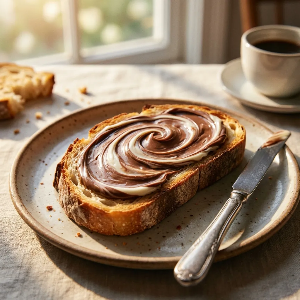 Tostada con nucita saludable snack nutritivo desayuno