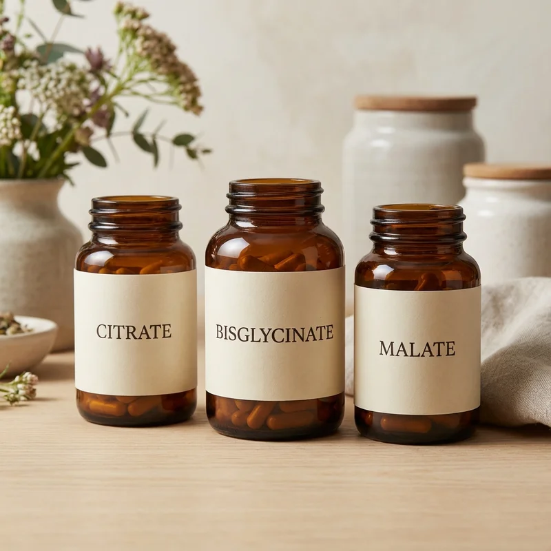 Botellas de suplemento Triple Magnesio